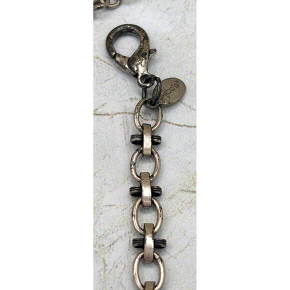 Chicos‎ Floral Rhinestone Statement Necklace 17" Extender Enamel Leaf Silvertone - Picture 13 of 15